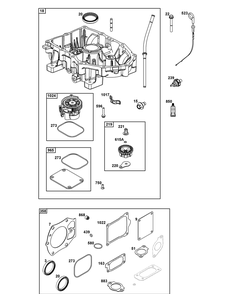 Crankcase Cover/Sump Group Diagram and Parts List for 613777-0014-J1 400000 - 699999 Briggs and Stratton Engine